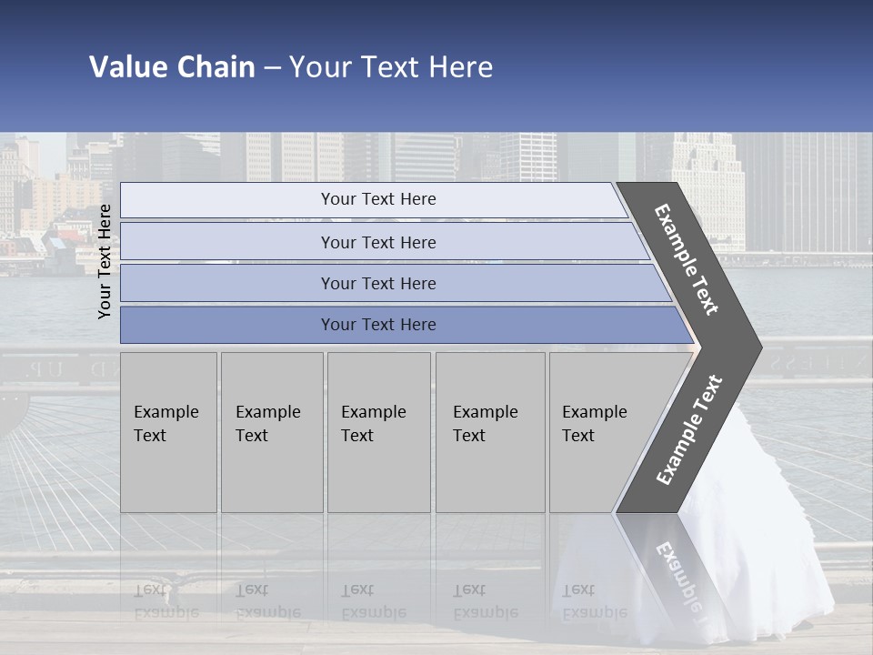 A Woman In A Wedding Dress Standing On A Pier PowerPoint Template