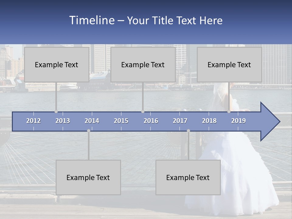 A Woman In A Wedding Dress Standing On A Pier PowerPoint Template