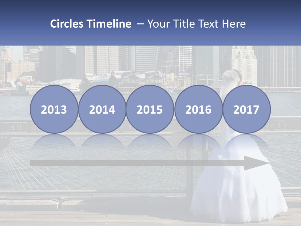 A Woman In A Wedding Dress Standing On A Pier PowerPoint Template