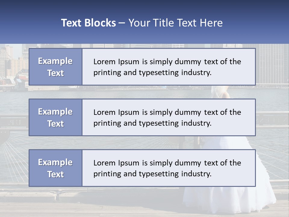 A Woman In A Wedding Dress Standing On A Pier PowerPoint Template