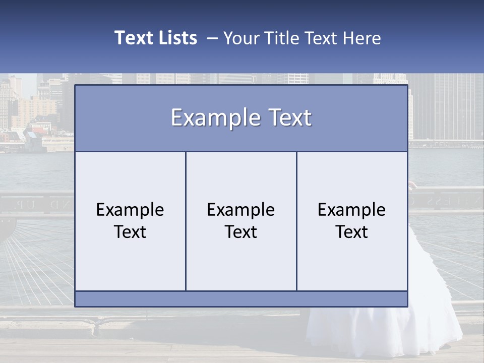 A Woman In A Wedding Dress Standing On A Pier PowerPoint Template