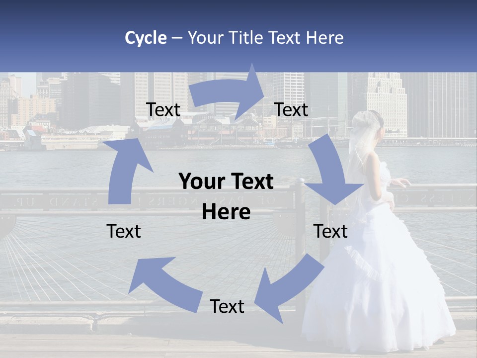 A Woman In A Wedding Dress Standing On A Pier PowerPoint Template