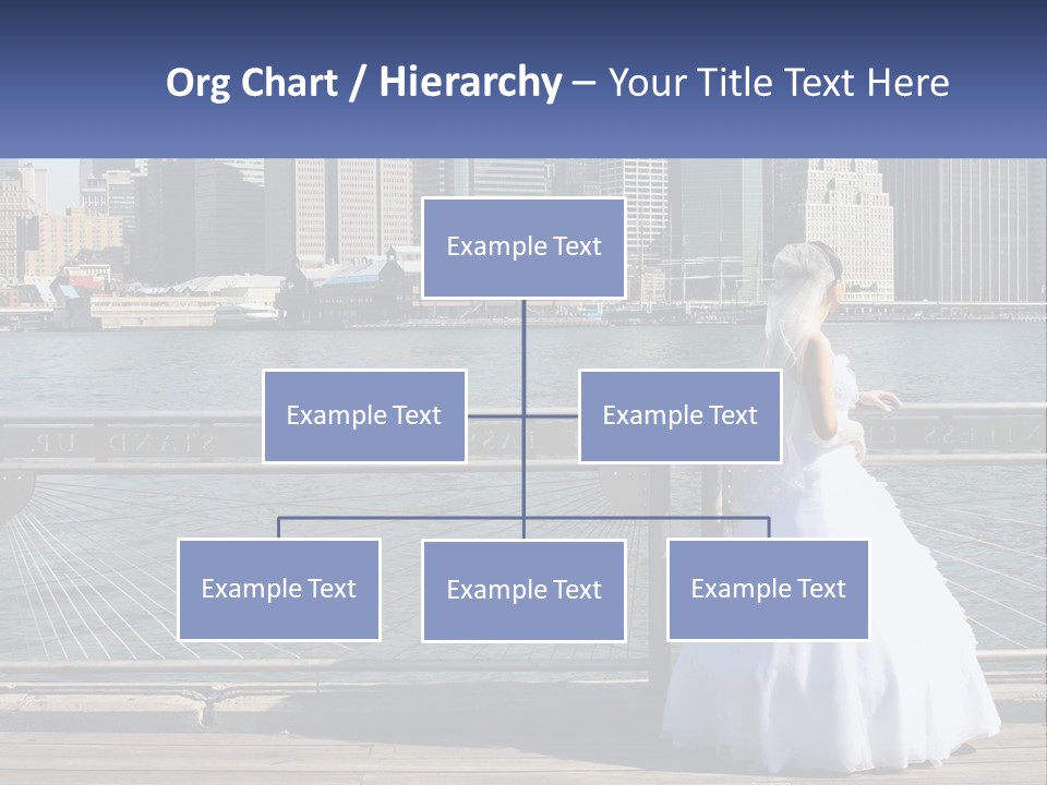 A Woman In A Wedding Dress Standing On A Pier PowerPoint Template