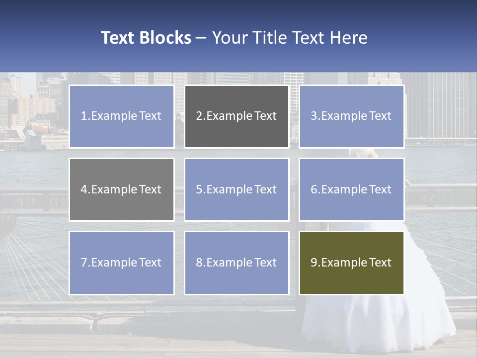 A Woman In A Wedding Dress Standing On A Pier PowerPoint Template