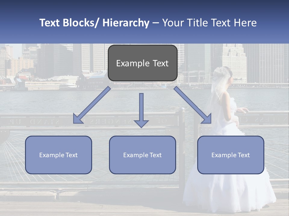 A Woman In A Wedding Dress Standing On A Pier PowerPoint Template