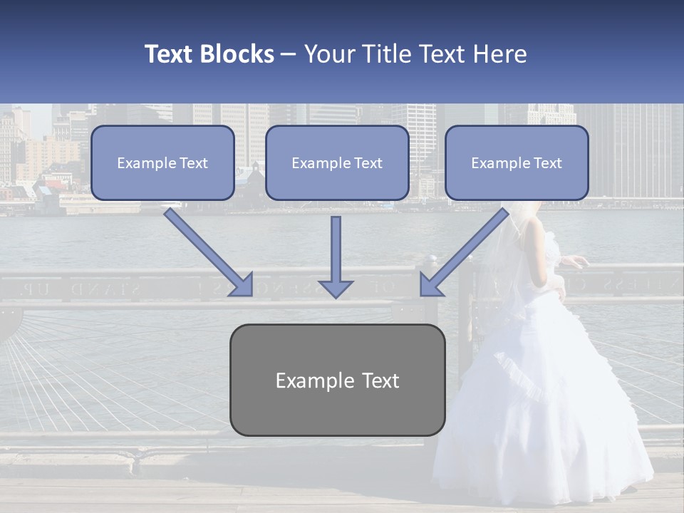 A Woman In A Wedding Dress Standing On A Pier PowerPoint Template