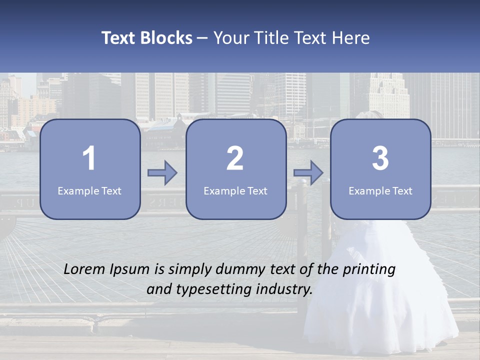 A Woman In A Wedding Dress Standing On A Pier PowerPoint Template