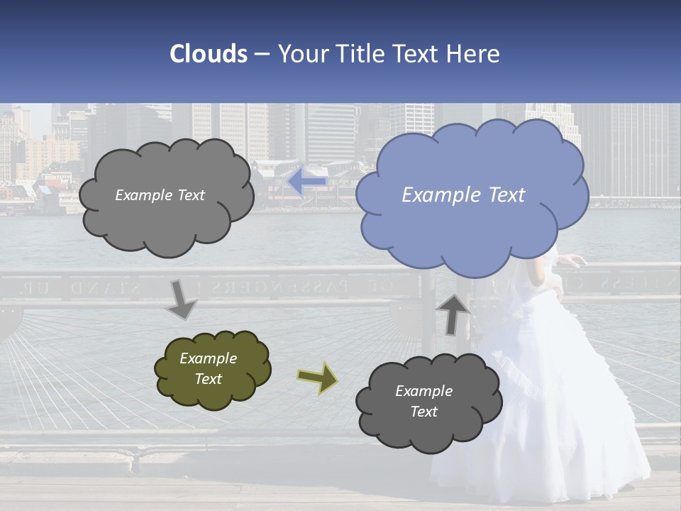 A Woman In A Wedding Dress Standing On A Pier PowerPoint Template