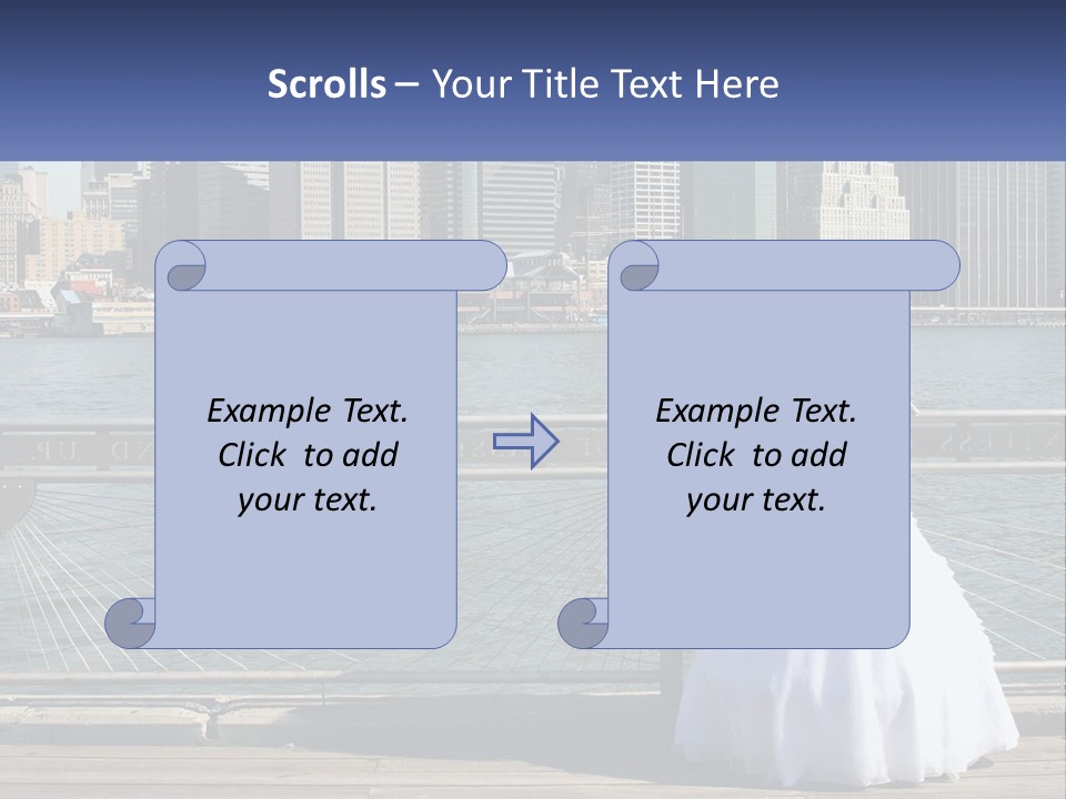 A Woman In A Wedding Dress Standing On A Pier PowerPoint Template