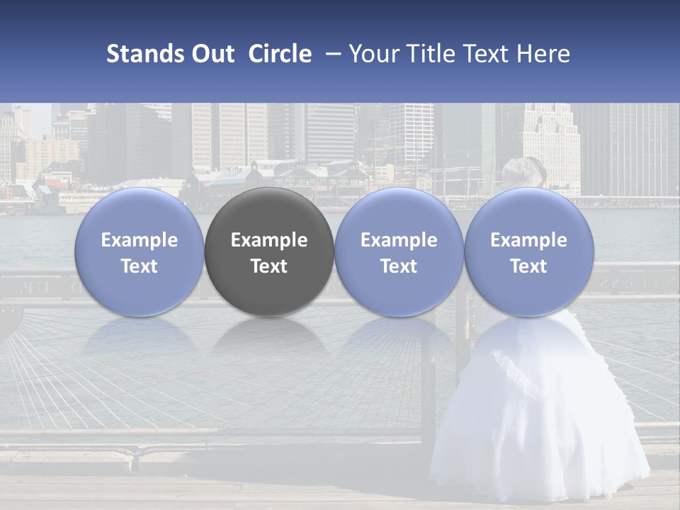 A Woman In A Wedding Dress Standing On A Pier PowerPoint Template