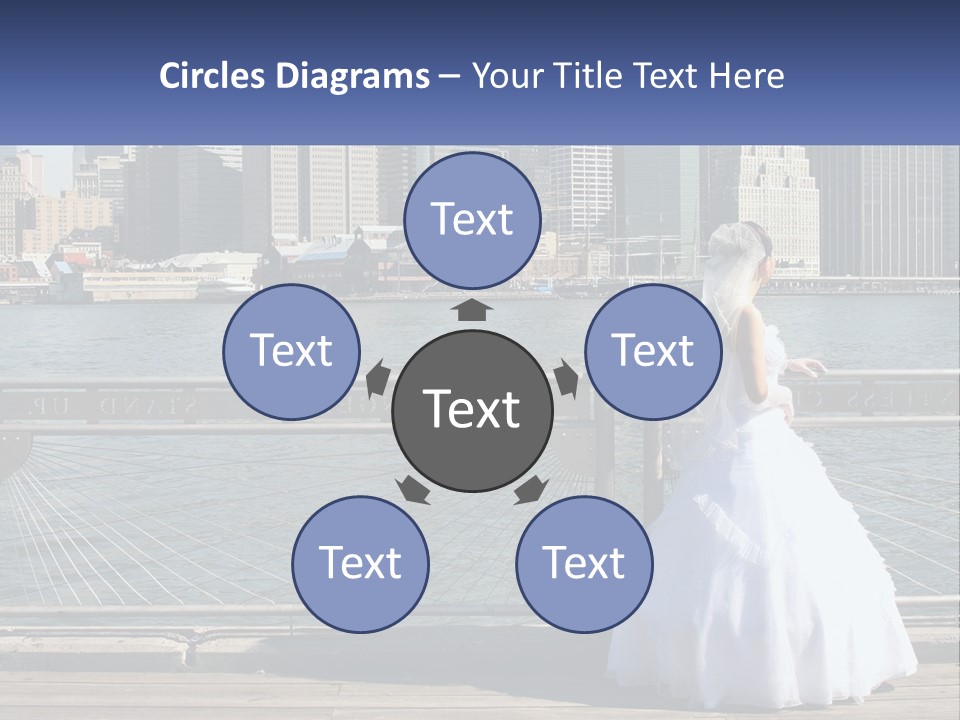 A Woman In A Wedding Dress Standing On A Pier PowerPoint Template
