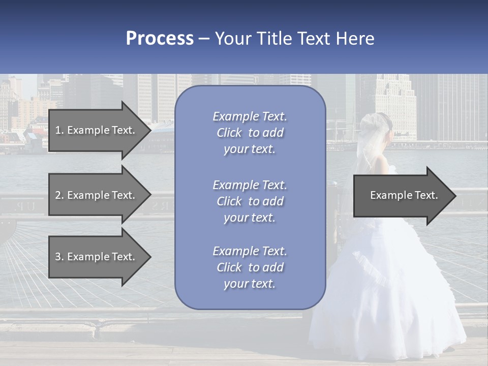 A Woman In A Wedding Dress Standing On A Pier PowerPoint Template