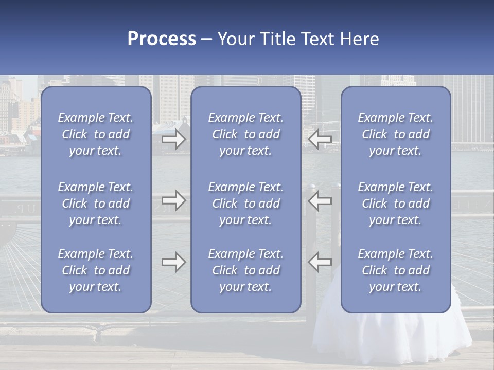 A Woman In A Wedding Dress Standing On A Pier PowerPoint Template