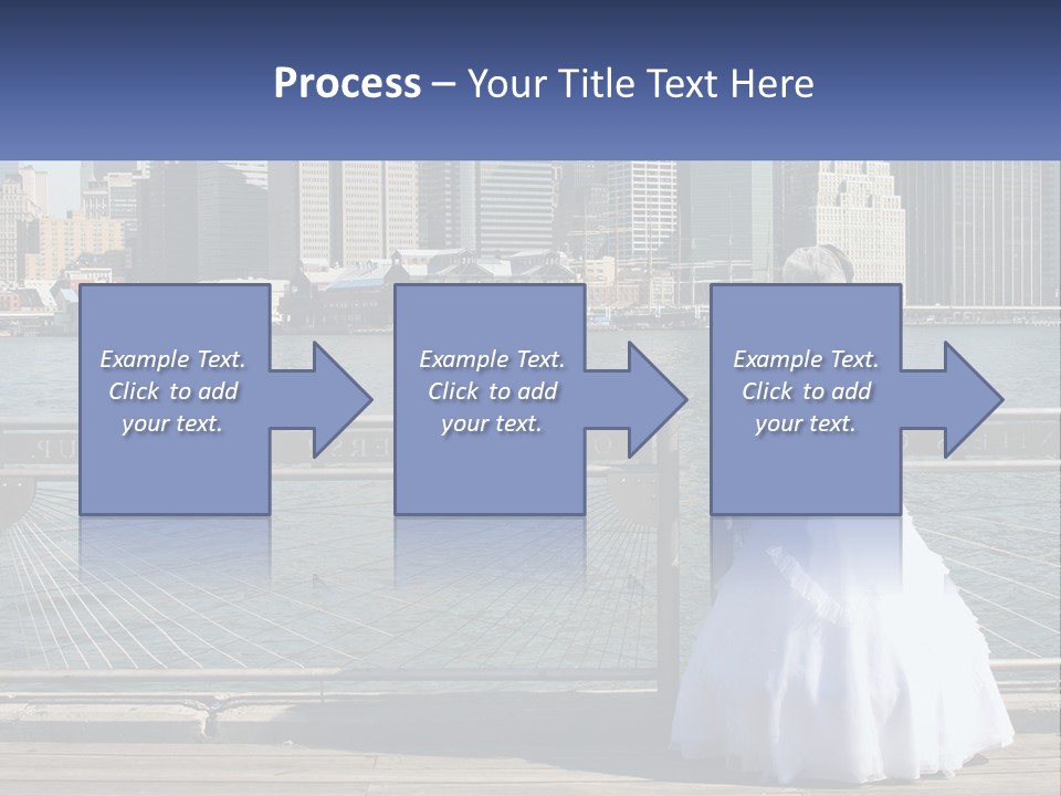 A Woman In A Wedding Dress Standing On A Pier PowerPoint Template