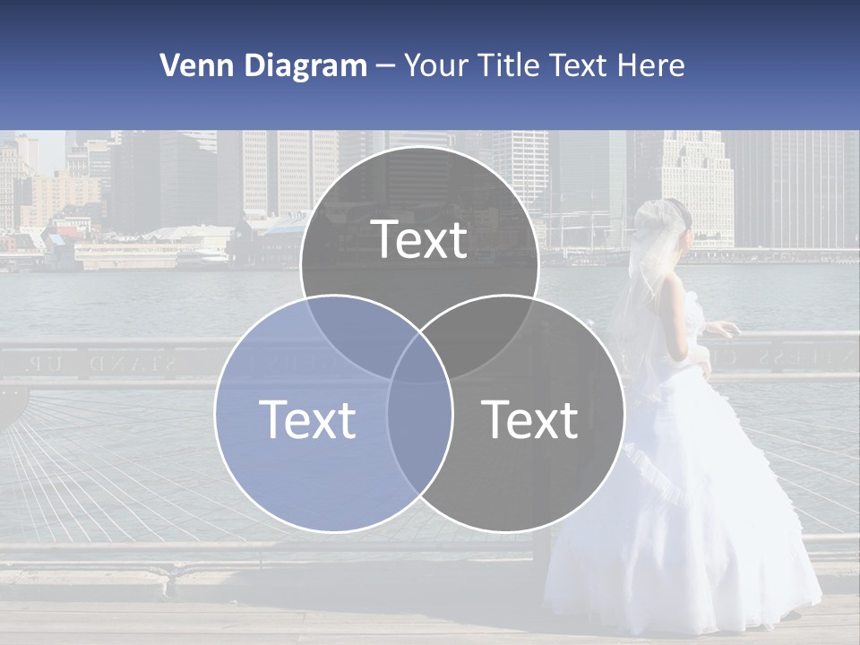 A Woman In A Wedding Dress Standing On A Pier PowerPoint Template