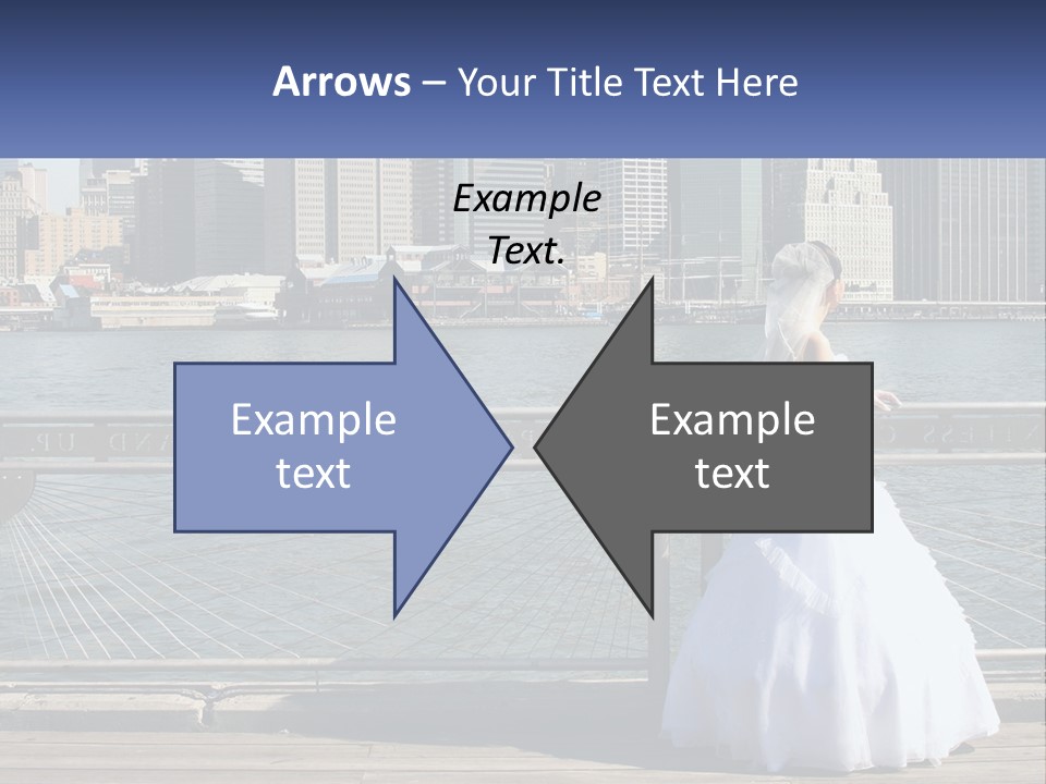 A Woman In A Wedding Dress Standing On A Pier PowerPoint Template