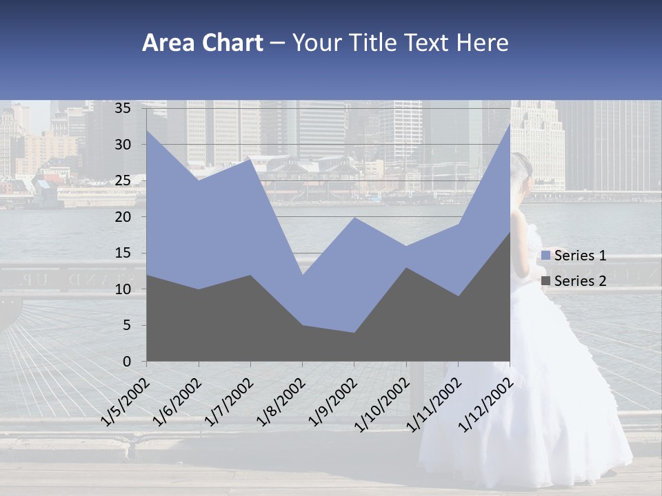 A Woman In A Wedding Dress Standing On A Pier PowerPoint Template