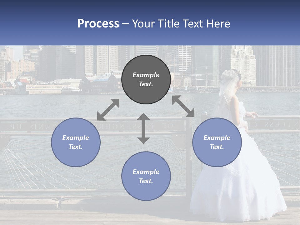A Woman In A Wedding Dress Standing On A Pier PowerPoint Template