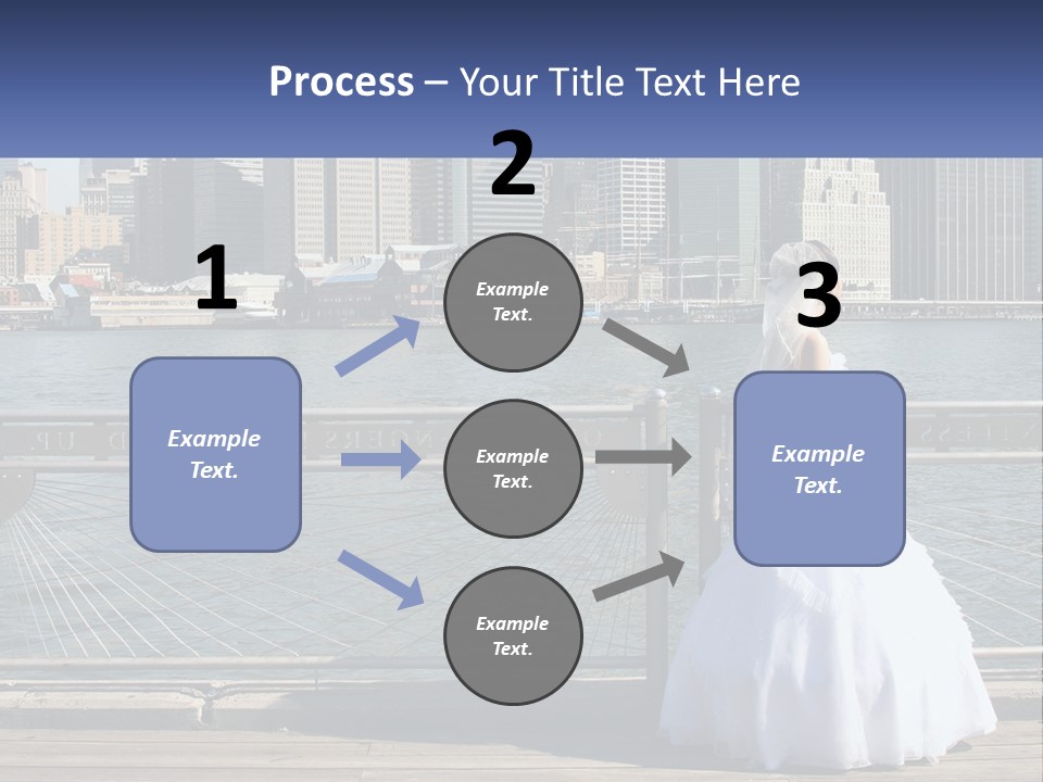 A Woman In A Wedding Dress Standing On A Pier PowerPoint Template