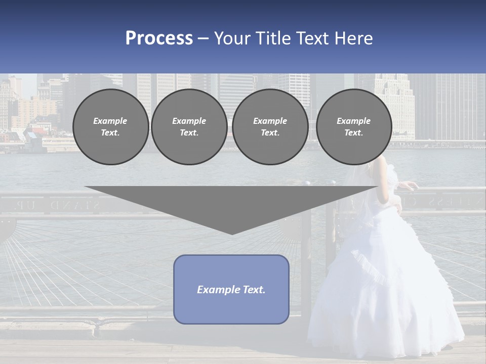 A Woman In A Wedding Dress Standing On A Pier PowerPoint Template