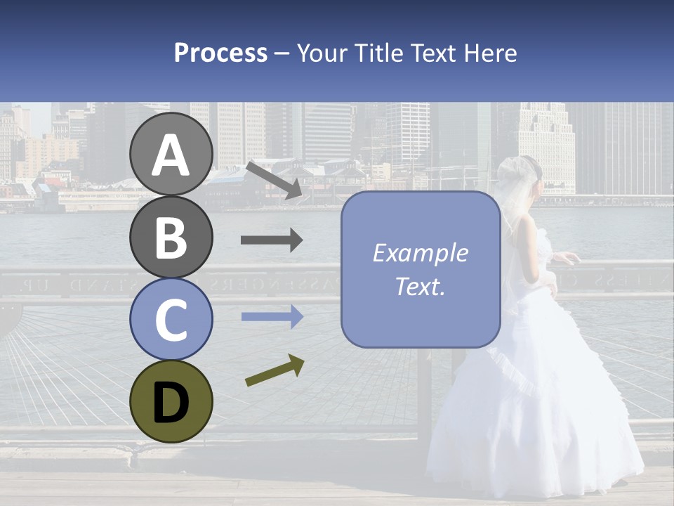 A Woman In A Wedding Dress Standing On A Pier PowerPoint Template