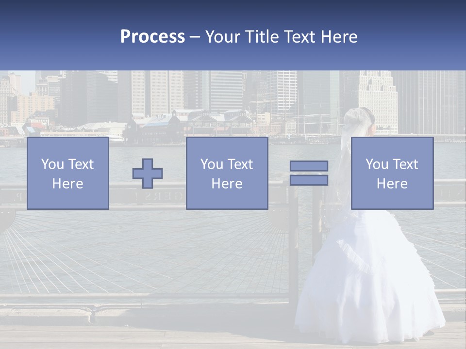 A Woman In A Wedding Dress Standing On A Pier PowerPoint Template