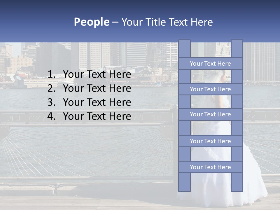 A Woman In A Wedding Dress Standing On A Pier PowerPoint Template