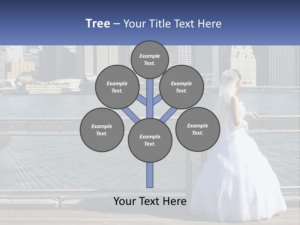 A Woman In A Wedding Dress Standing On A Pier PowerPoint Template