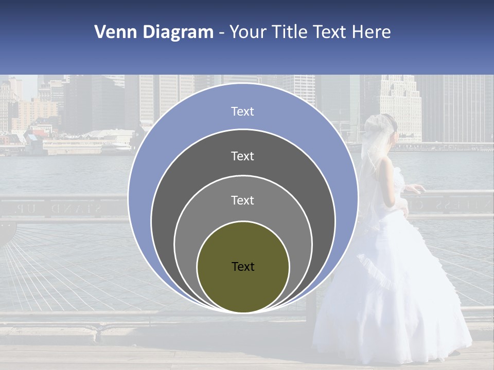 A Woman In A Wedding Dress Standing On A Pier PowerPoint Template