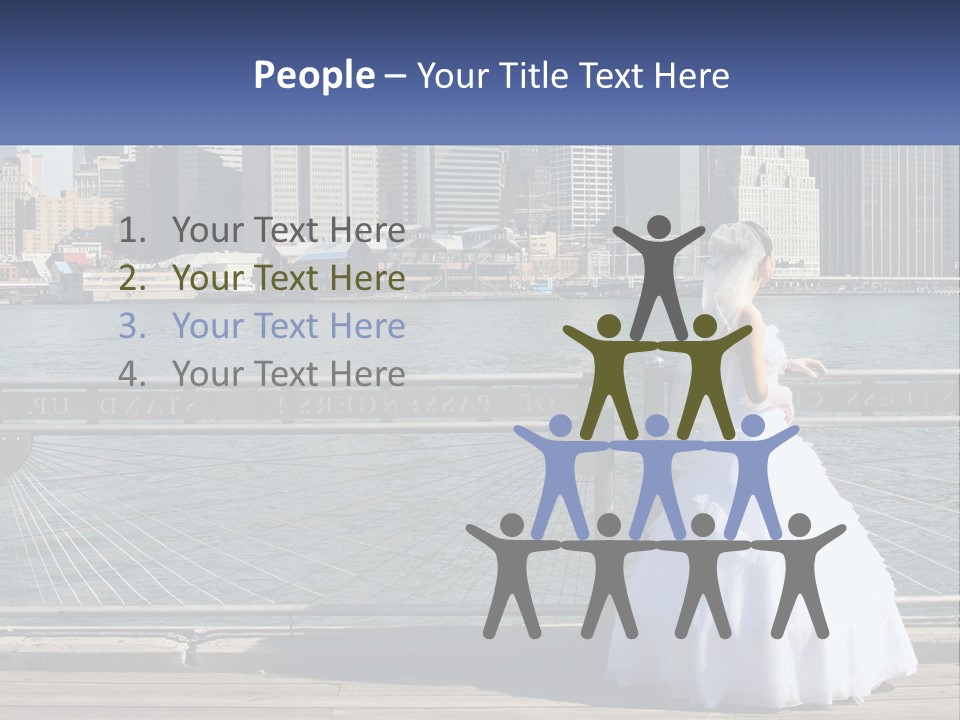 A Woman In A Wedding Dress Standing On A Pier PowerPoint Template