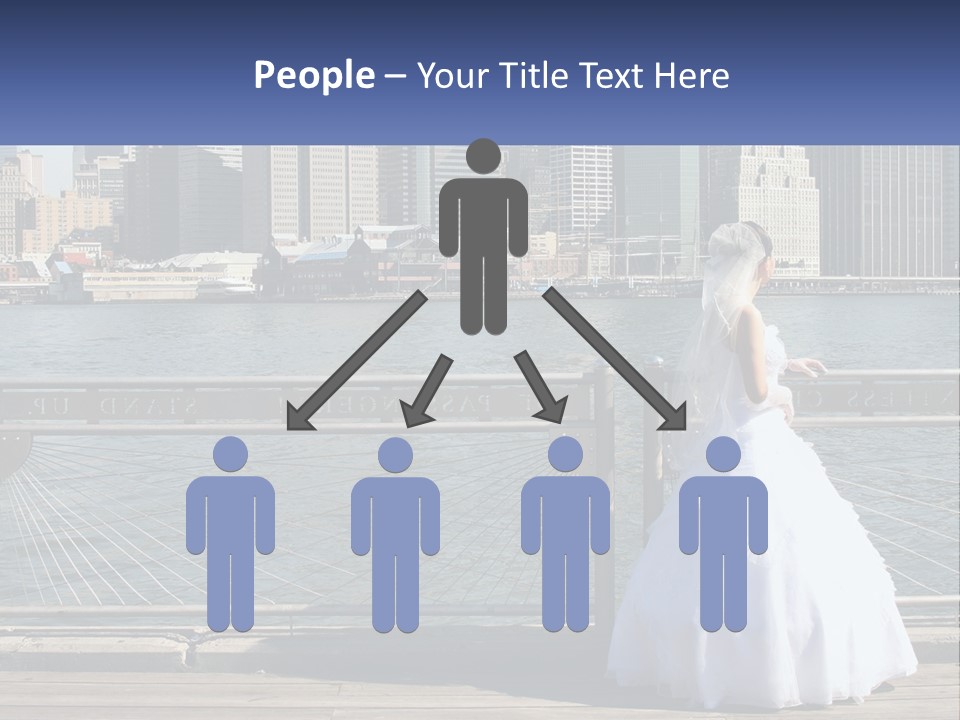 A Woman In A Wedding Dress Standing On A Pier PowerPoint Template