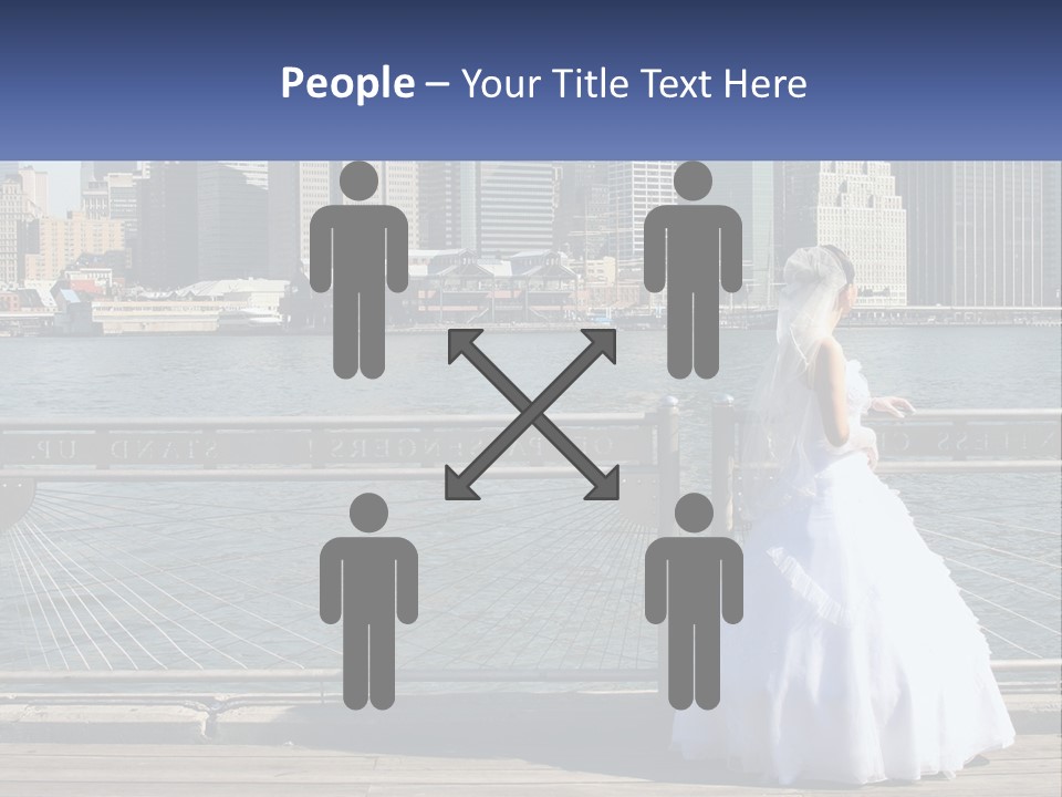 A Woman In A Wedding Dress Standing On A Pier PowerPoint Template