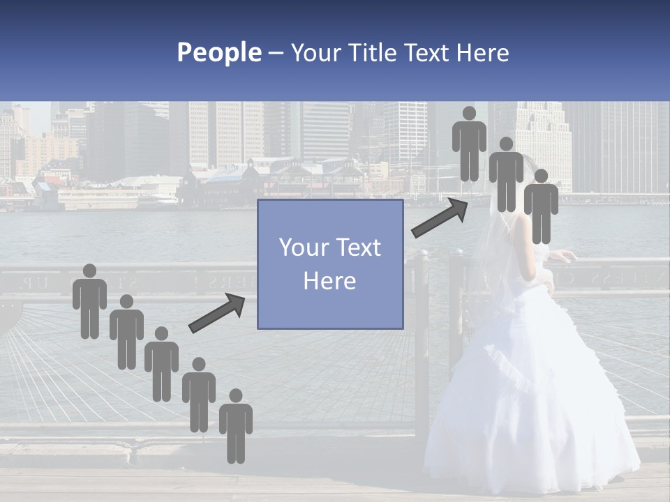A Woman In A Wedding Dress Standing On A Pier PowerPoint Template