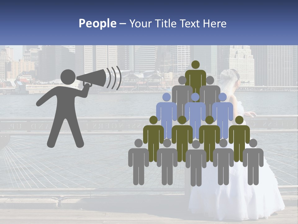 A Woman In A Wedding Dress Standing On A Pier PowerPoint Template