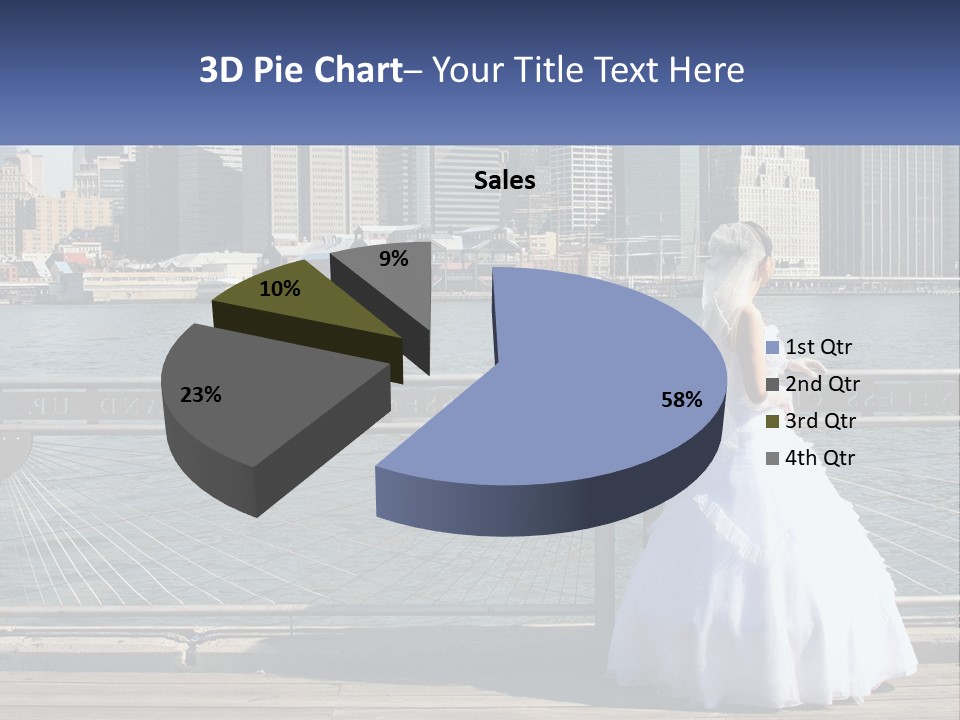 A Woman In A Wedding Dress Standing On A Pier PowerPoint Template