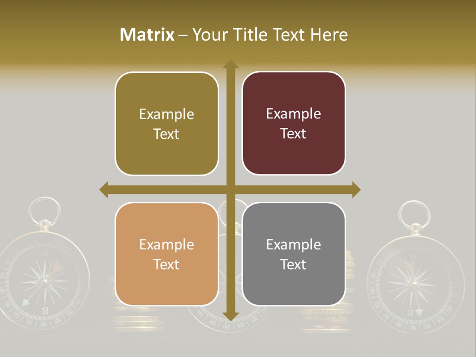 A Row Of Coins With A Compass On Top Of Them PowerPoint Template