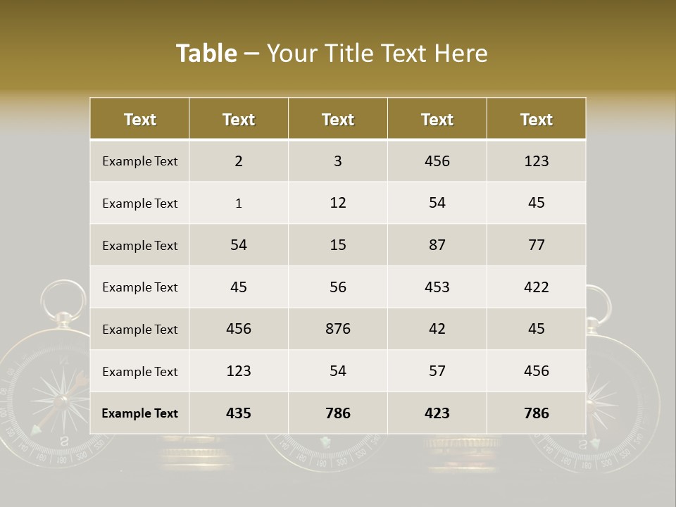 A Row Of Coins With A Compass On Top Of Them PowerPoint Template