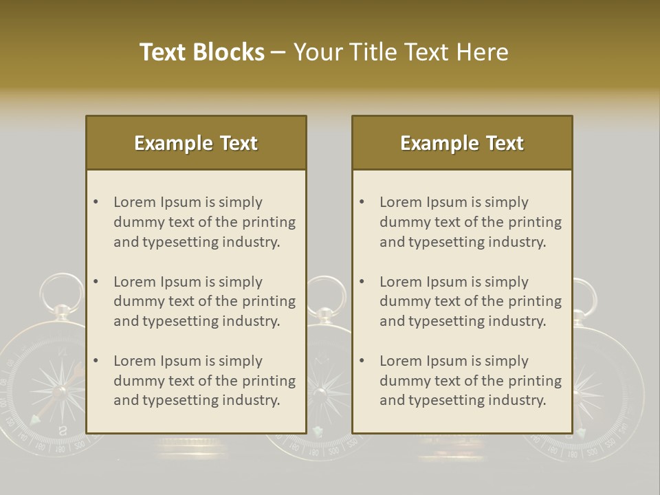 A Row Of Coins With A Compass On Top Of Them PowerPoint Template