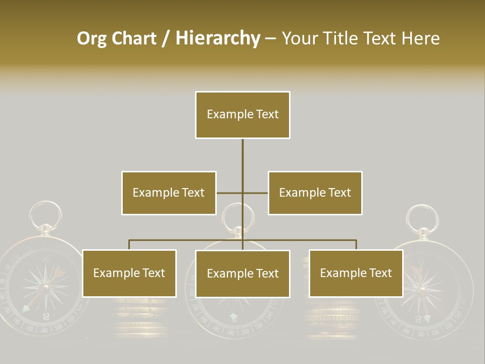 A Row Of Coins With A Compass On Top Of Them PowerPoint Template
