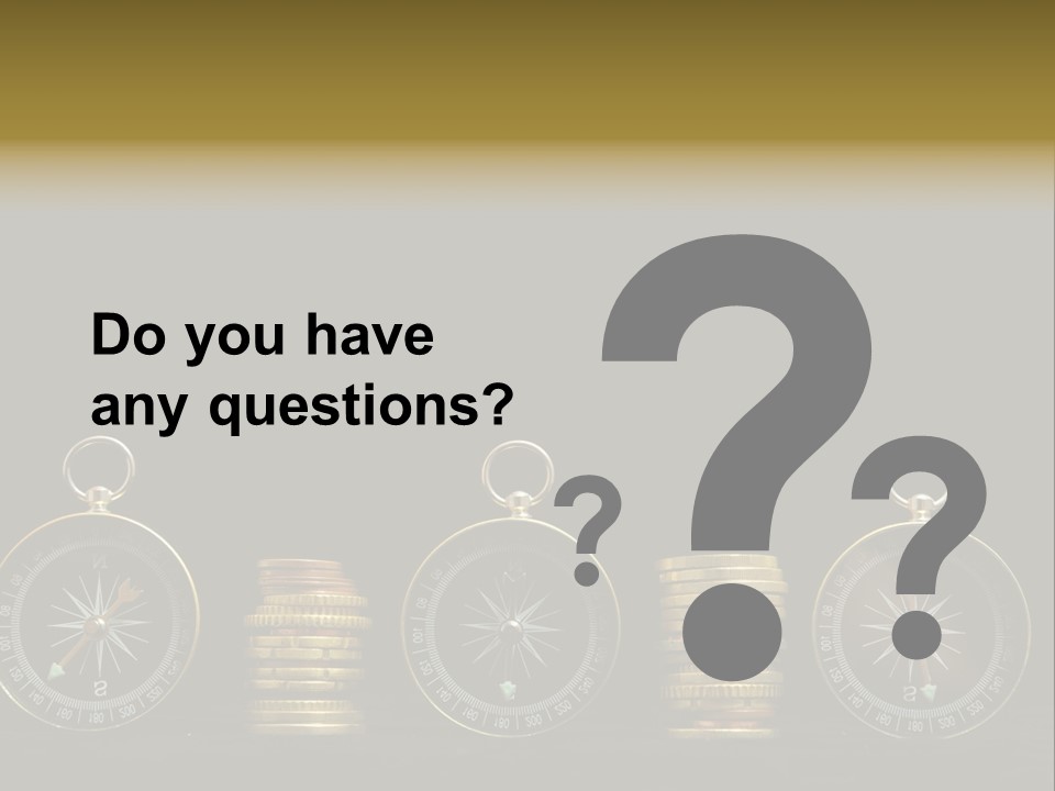 A Row Of Coins With A Compass On Top Of Them PowerPoint Template