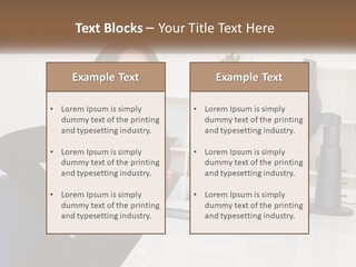 A Woman Sitting At A Desk In Front Of A Computer PowerPoint Template