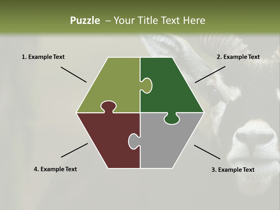 A Goat Standing Next To A Tree In A Field PowerPoint Template