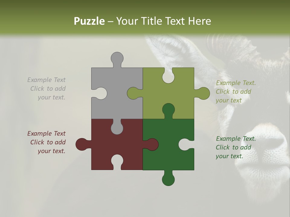 A Goat Standing Next To A Tree In A Field PowerPoint Template