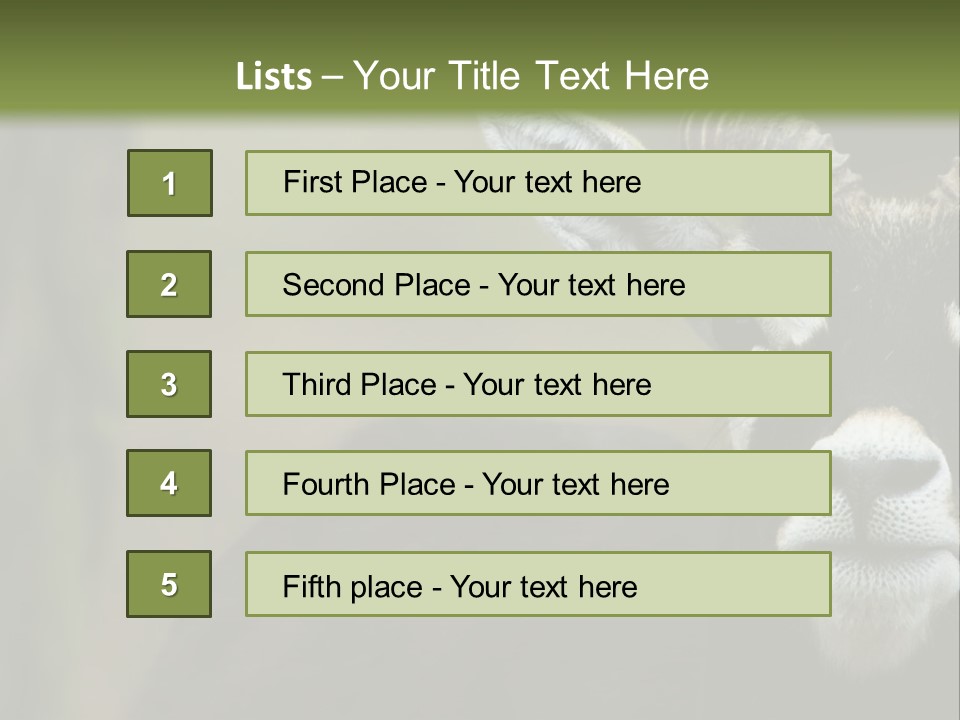 A Goat Standing Next To A Tree In A Field PowerPoint Template