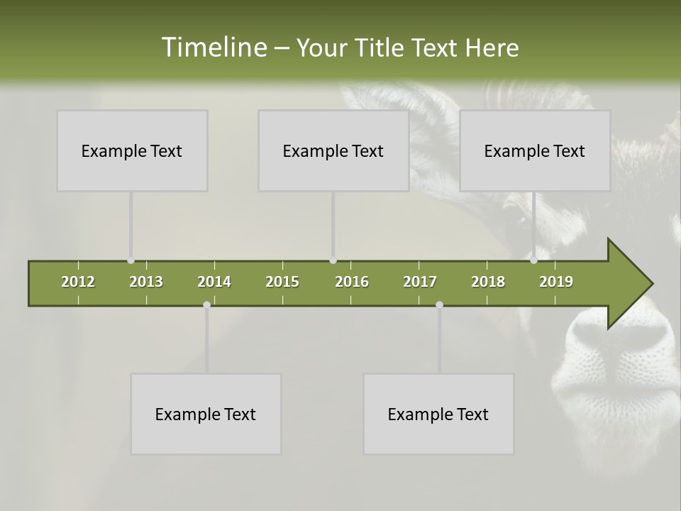 A Goat Standing Next To A Tree In A Field PowerPoint Template