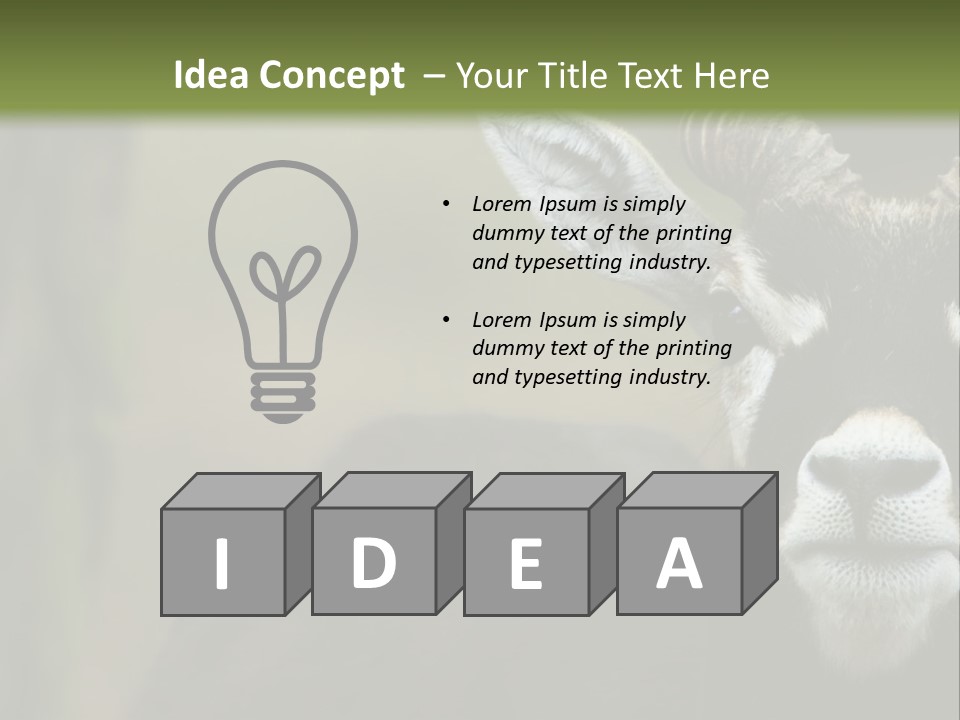 A Goat Standing Next To A Tree In A Field PowerPoint Template