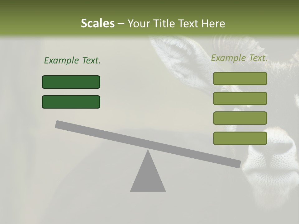 A Goat Standing Next To A Tree In A Field PowerPoint Template