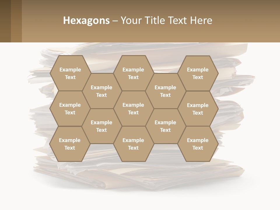 A Stack Of Files With A Business Card On Top Of It PowerPoint Template