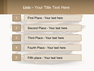 A Stack Of Files With A Business Card On Top Of It PowerPoint Template
