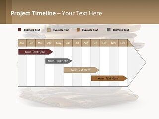 A Stack Of Files With A Business Card On Top Of It PowerPoint Template